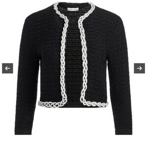 Alice + Olivia Black Cardigan with White Trim